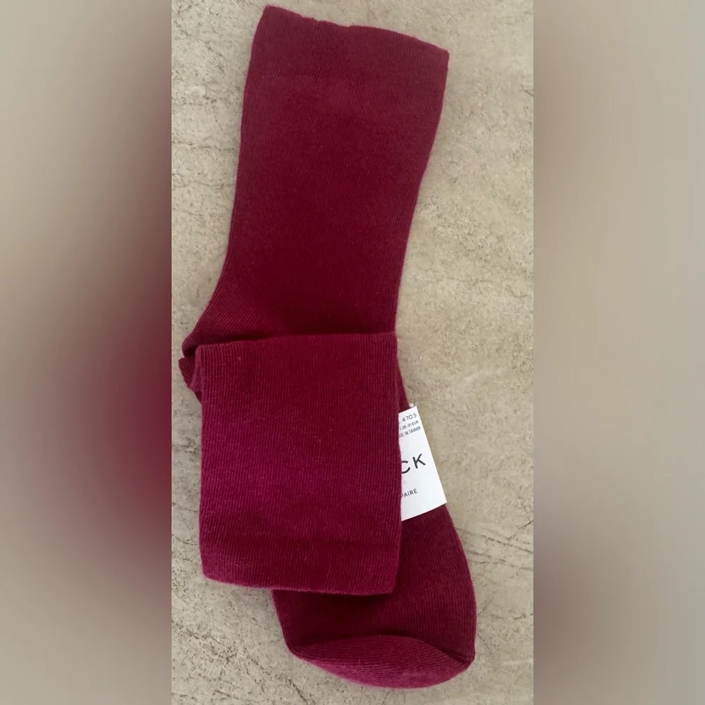 Janie and Jack Pointelle Tight, Velvet Bow Socks & Knee High Pointelle socks-2